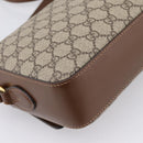 GUCCI GG Supreme Shoulder Bag PVC Beige Gold Tone 645454 Auth mr2966V-17
