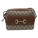 GUCCI GG Supreme Shoulder Bag PVC Beige Gold Tone 645454 Auth mr2966V-13