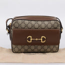 GUCCI GG Supreme Shoulder Bag PVC Beige Gold Tone 645454 Auth mr2966V-12
