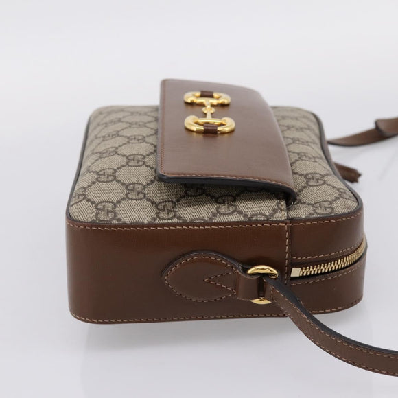 GUCCI GG Supreme Shoulder Bag PVC Beige Gold Tone 645454 Auth mr2966V