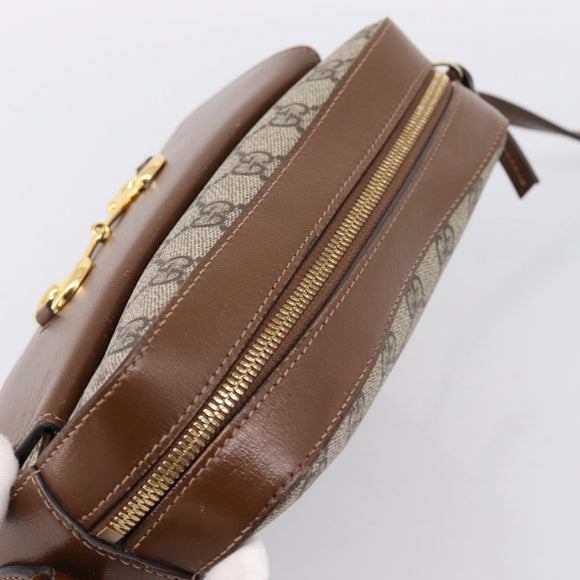GUCCI GG Supreme Shoulder Bag PVC Beige Gold Tone 645454 Auth mr2966V