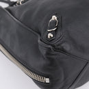 Balenciaga Mini Paper A4 Hand Bag Leather Black Silver 357330 Auth mr2968A-11