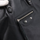 Balenciaga Mini Paper A4 Hand Bag Leather Black Silver 357330 Auth mr2968A-14