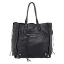 Balenciaga Mini Paper A4 Hand Bag Leather Black Silver 357330 Auth mr2968A-2