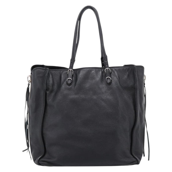 Balenciaga Mini Paper A4 Hand Bag Leather Black Silver 357330 Auth mr2968A