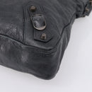 Balenciaga The Town Hand Bag Leather 2way Black 240579 Auth mr2969SAM-12