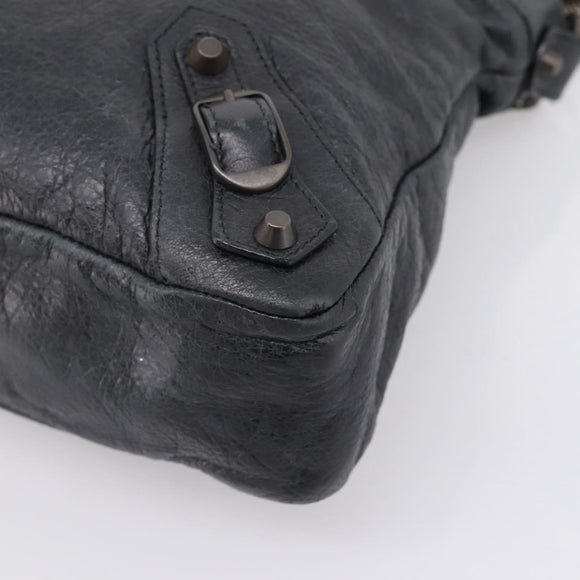 Balenciaga The Town Hand Bag Leather 2way Black 240579 Auth mr2969SAM
