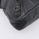 Balenciaga The Town Hand Bag Leather 2way Black 240579 Auth mr2969SAM-13