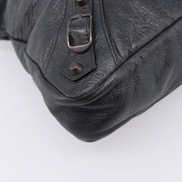 Balenciaga The Town Hand Bag Leather 2way Black 240579 Auth mr2969SAM