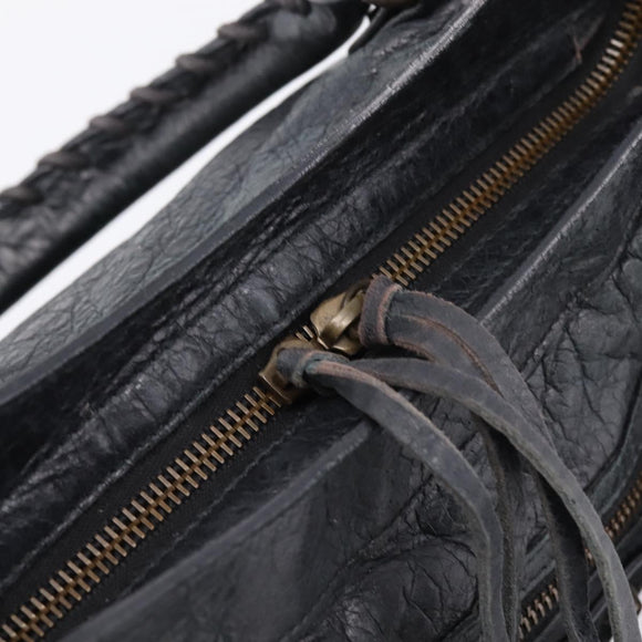 Balenciaga The Town Hand Bag Leather 2way Black 240579 Auth mr2969SAM
