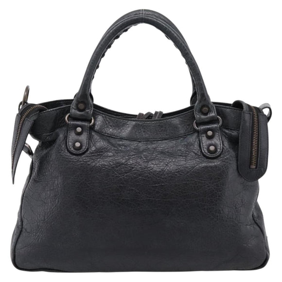 Balenciaga The Town Hand Bag Leather 2way Black 240579 Auth mr2969SAM