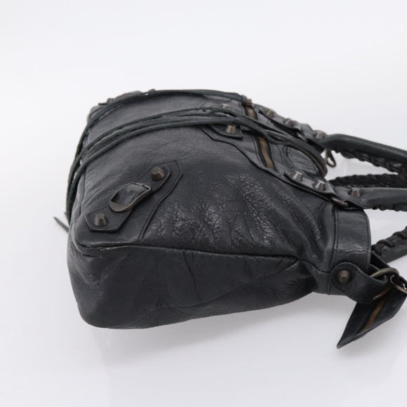 Balenciaga The Town Hand Bag Leather 2way Black 240579 Auth mr2969SAM