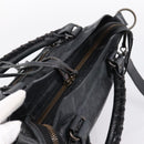 Balenciaga The Town Hand Bag Leather 2way Black 240579 Auth mr2969SAM-6