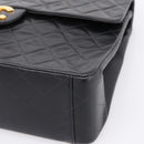 CHANEL Matelasse Big Matelasse 34 Shoulder Bag Lamb Skin Black CC Auth mr2970SAV-10