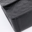CHANEL Matelasse Big Matelasse 34 Shoulder Bag Lamb Skin Black CC Auth mr2970SAV-11