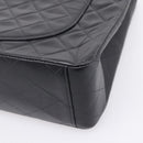 CHANEL Matelasse Big Matelasse 34 Shoulder Bag Lamb Skin Black CC Auth mr2970SAV-12