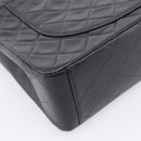 CHANEL Matelasse Big Matelasse 34 Shoulder Bag Lamb Skin Black CC Auth mr2970SAV-13