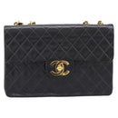 CHANEL Matelasse Big Matelasse 34 Shoulder Bag Lamb Skin Black CC Auth mr2970SAV-2