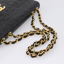 CHANEL Matelasse Big Matelasse 34 Shoulder Bag Lamb Skin Black CC Auth mr2970SAV-7
