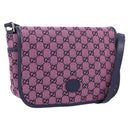 GUCCI GG Canvas Childrens Shoulder Bag Pink Silver Auth mr2971A-1