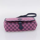 GUCCI GG Canvas Childrens Shoulder Bag Pink Silver Auth mr2971A-5