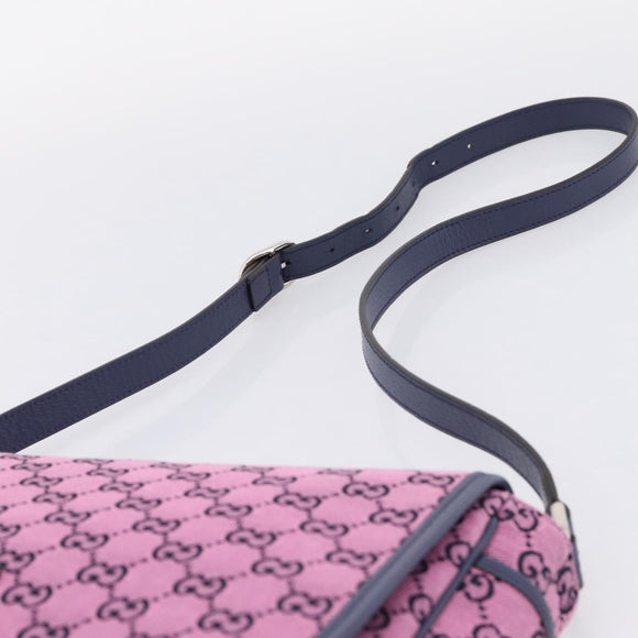 GUCCI GG Canvas Childrens Shoulder Bag Pink Silver Auth mr2971A