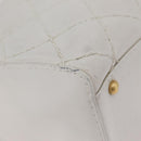 CHANEL Wild Stitch Hand Bag Leather White Gold Tone CC Auth mr2972-17