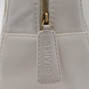 CHANEL Wild Stitch Hand Bag Leather White Gold Tone CC Auth mr2972-21