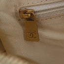 CHANEL Wild Stitch Hand Bag Leather White Gold Tone CC Auth mr2972-27