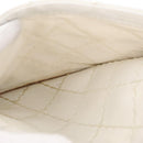 CHANEL Wild Stitch Hand Bag Leather White Gold Tone CC Auth mr2972-29