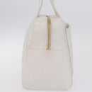 CHANEL Wild Stitch Hand Bag Leather White Gold Tone CC Auth mr2972-4