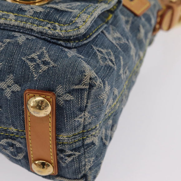 LOUIS VUITTON Monogram Denim Buggy PM Shoulder Bag Blue M95049 LV Auth mr2976V