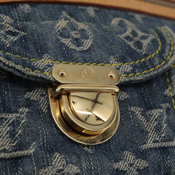LOUIS VUITTON Monogram Denim Buggy PM Shoulder Bag Blue M95049 LV Auth mr2976V