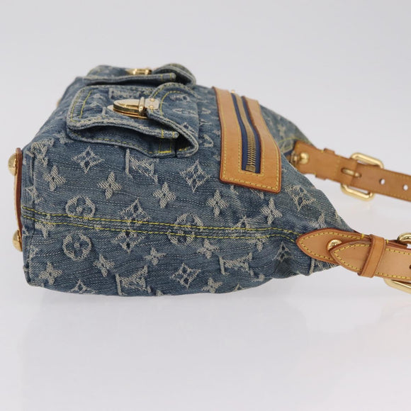LOUIS VUITTON Monogram Denim Buggy PM Shoulder Bag Blue M95049 LV Auth mr2976V