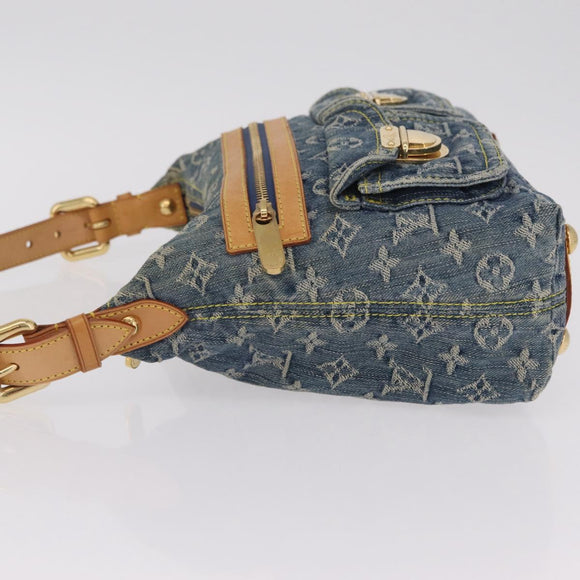 LOUIS VUITTON Monogram Denim Buggy PM Shoulder Bag Blue M95049 LV Auth mr2976V