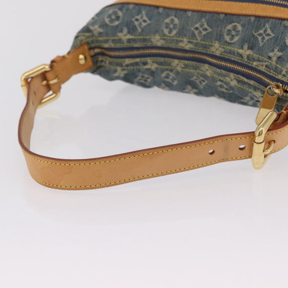 LOUIS VUITTON Monogram Denim Buggy PM Shoulder Bag Blue M95049 LV Auth mr2976V