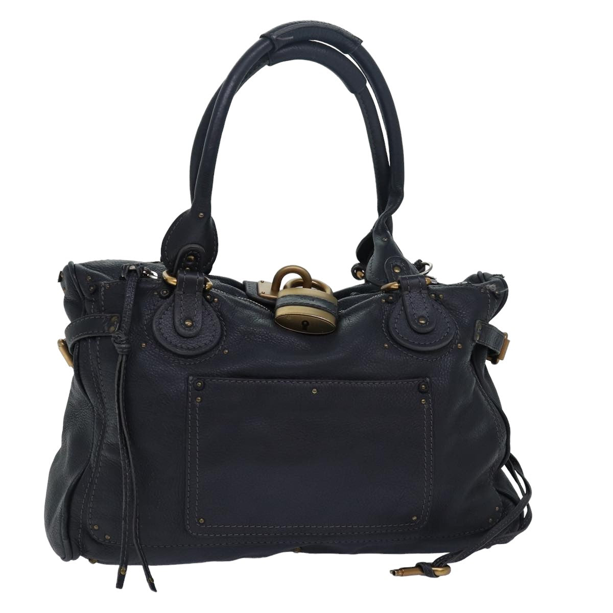 Chloe Paddington Hand Bag Leather Gray Auth mr298