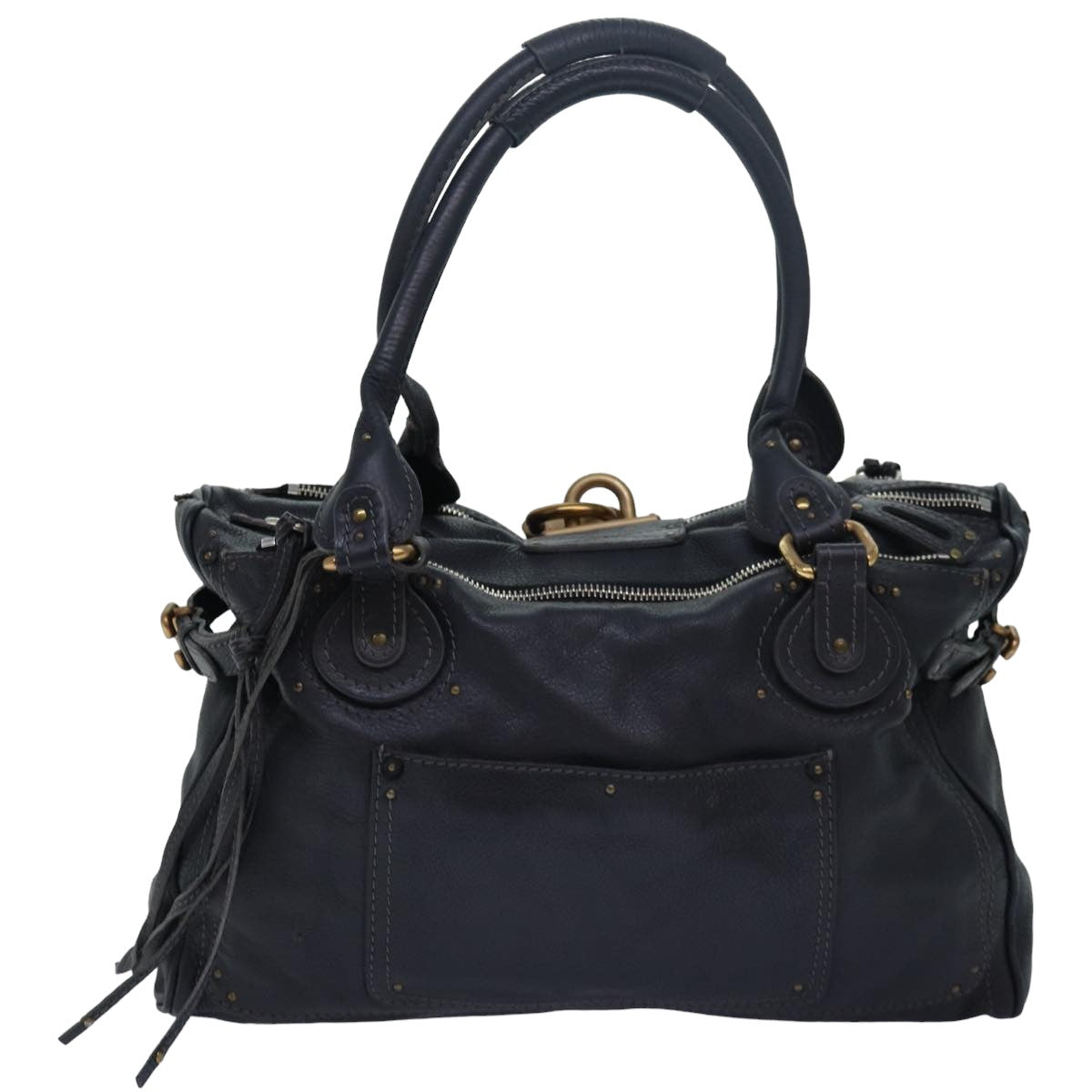 Chloe Paddington Hand Bag Leather Gray Auth mr298 - 0