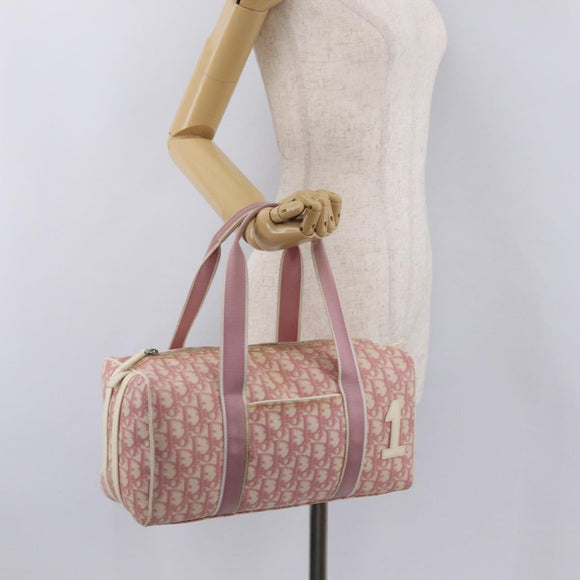 Christian Dior Trotter Hand Bag PVC Pink Silver Auth mr2982