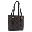 CELINE Macadam Canvas Tote Bag PVC Black Gold Tone Auth mr2983A-1