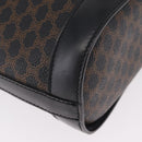 CELINE Macadam Canvas Tote Bag PVC Black Gold Tone Auth mr2983A-17
