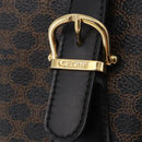CELINE Macadam Canvas Tote Bag PVC Black Gold Tone Auth mr2983A-19