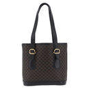 CELINE Macadam Canvas Tote Bag PVC Black Gold Tone Auth mr2983A-13