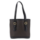 CELINE Macadam Canvas Tote Bag PVC Black Gold Tone Auth mr2983A-2