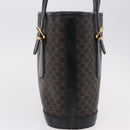 CELINE Macadam Canvas Tote Bag PVC Black Gold Tone Auth mr2983A-4