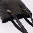 CELINE Macadam Canvas Tote Bag PVC Black Gold Tone Auth mr2983A-14