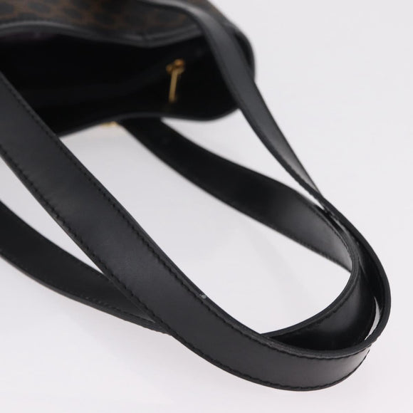 CELINE Macadam Canvas Tote Bag PVC Black Gold Tone Auth mr2983A