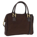 FENDI Zucca Canvas Hand Bag 2way Brown Gold Tone Auth mr2984A-1