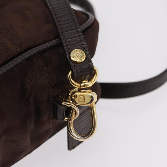 FENDI Zucca Canvas Hand Bag 2way Brown Gold Tone Auth mr2984A