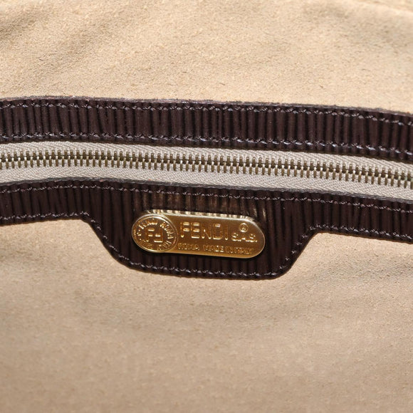 FENDI Zucca Canvas Hand Bag 2way Brown Gold Tone Auth mr2984A